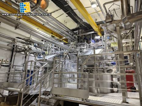 Cozinhadores tachos encamisado com plataforma bombas v�lvulas para coberturas caldas recheios molhos