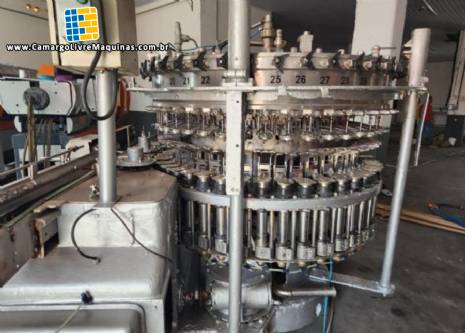 Envasadora rotativa inox para carbonatados bebidas com g�s refrigerantes 42 bicos KHS com lavadora Zegla