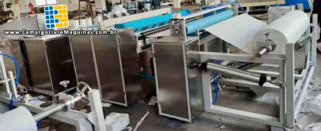 Rebobinadeira de TNT para len�os umedecidos e secos em rolos