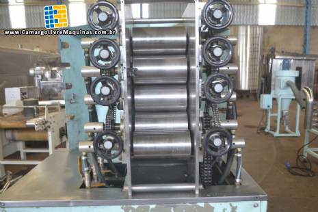 Cilindro refinador moinho de rolos 5 rolos com resfriador JAF Inox para chocolates massas