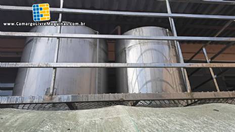 Tanque misturador com plataforma em inox 316 1500 litros e 2500 litros