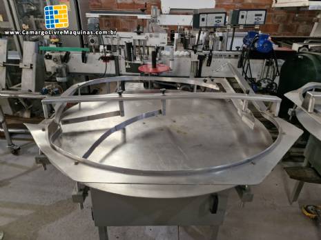 Mesa acumuladora giratria em ao inox Masipack 1200 mm