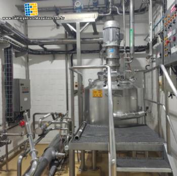 Tanque dispersor em inox para p�s 500 litros com bomba Netzsch v�vulas Alfa Laval