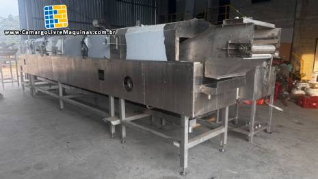 Linha contínua em inox para batata chips e palha MCI 400 a 500 kg por hora Linha contínua em inox para batata chips e palha MCI 400 a 500 kg por hora